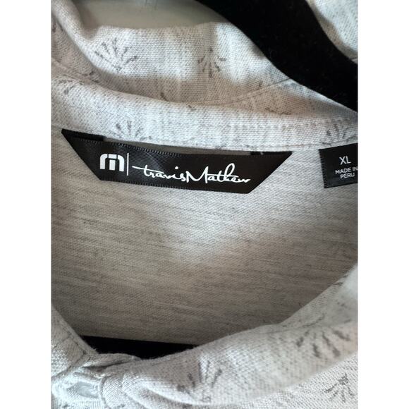 Travis Mathew Golf Polo Shirt Mens Size XL Gray Allover Print Lightweight - Picture 7 of 14
